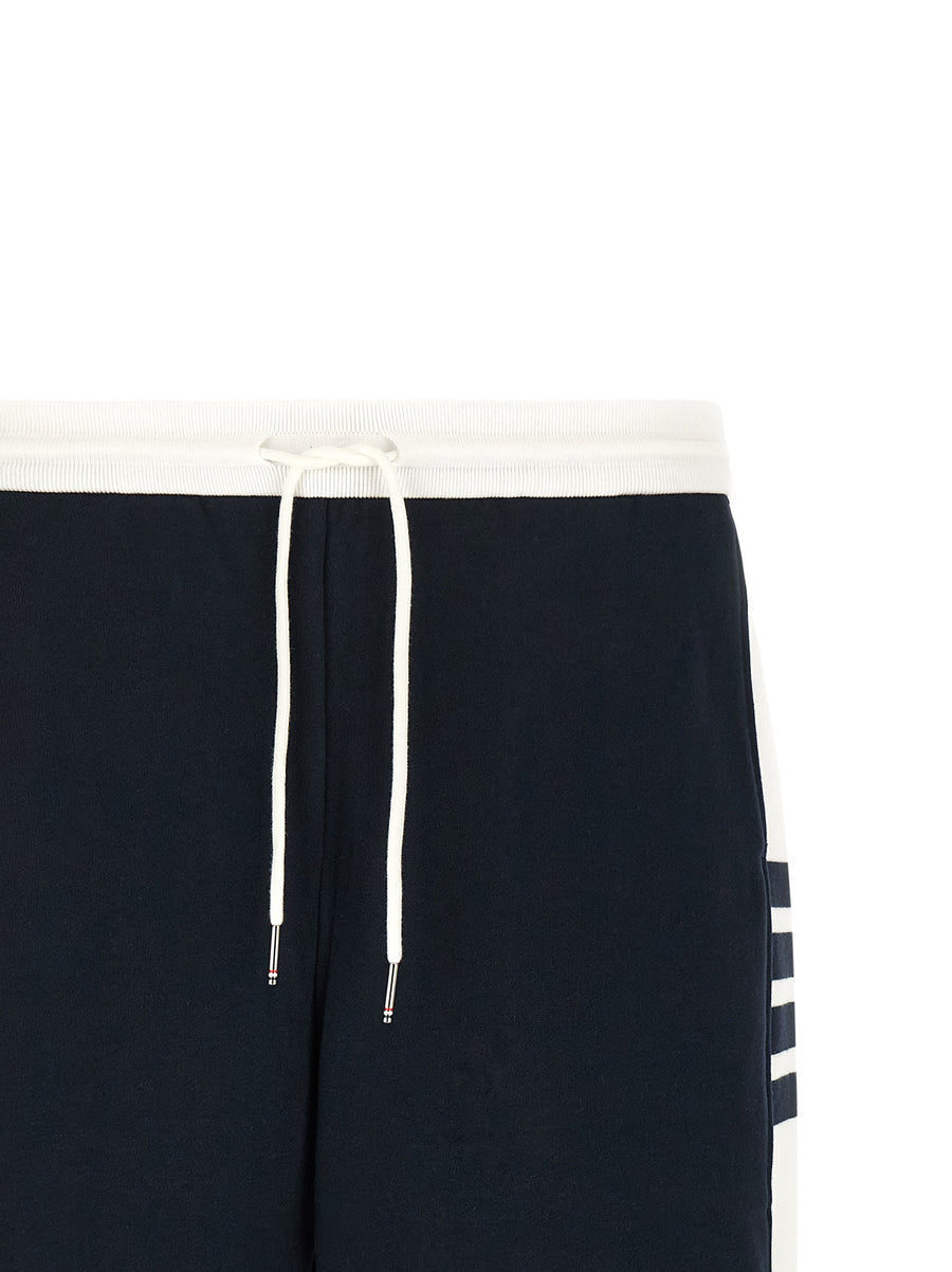 Thom Browne 4 Bar Bermuda Shorts For Men 100 Percent Cotton Jersey Loopback Comfort Premium Fit