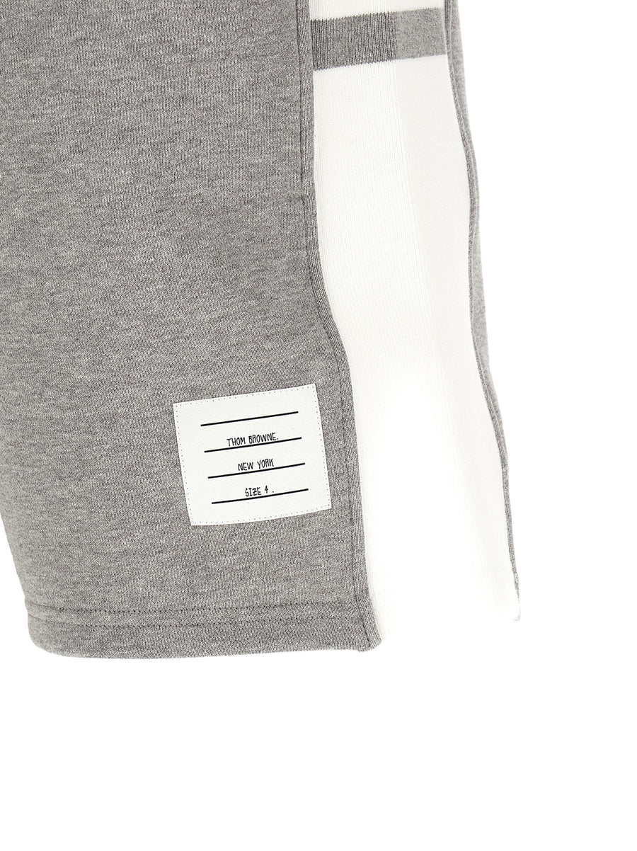 Thom Browne 4 Bar Bermuda Shorts For Men 100 Percent Cotton Jersey Loopback Comfort Premium Fit