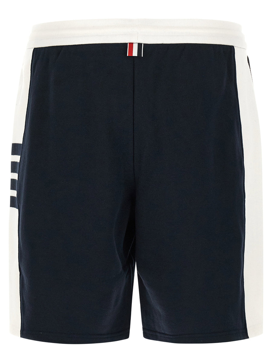 Thom Browne 4 Bar Bermuda Shorts For Men Premium Blue Cotton Loopback Jersey Breathable Comfort