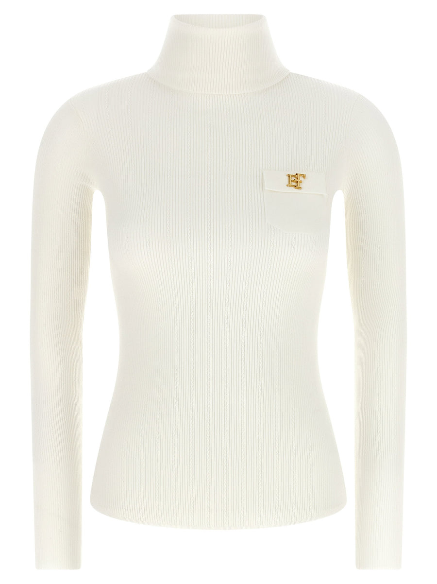 Elisabetta Franchi Turtleneck Embroidery à Jour