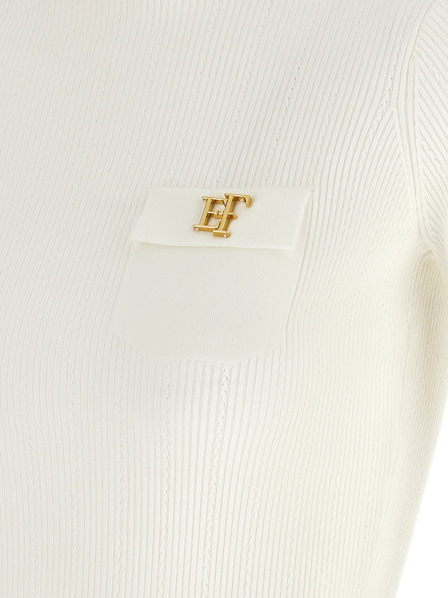 Elisabetta Franchi Turtleneck Embroidery à Jour