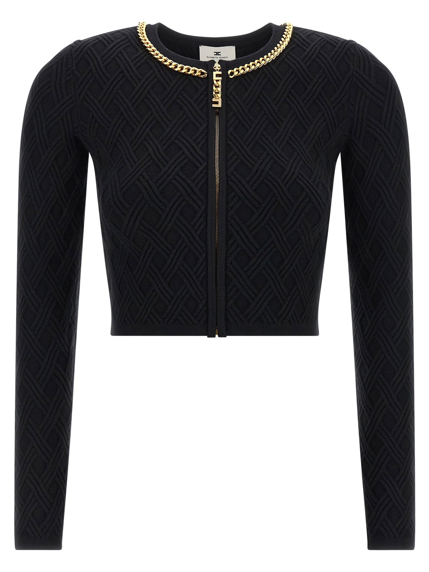 Elisabetta Franchi Jewel Zip Puller Cardigan