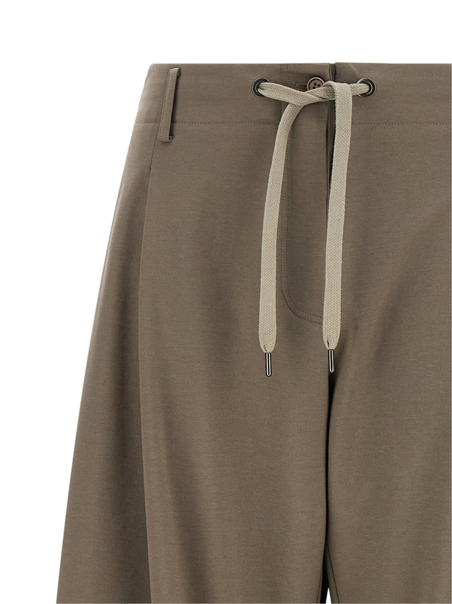 Brunello Cucinelli Interlock Couture Cotton Trousers Gray Women