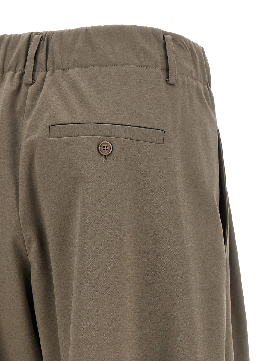 Brunello Cucinelli Interlock Couture Cotton Trousers Gray Women