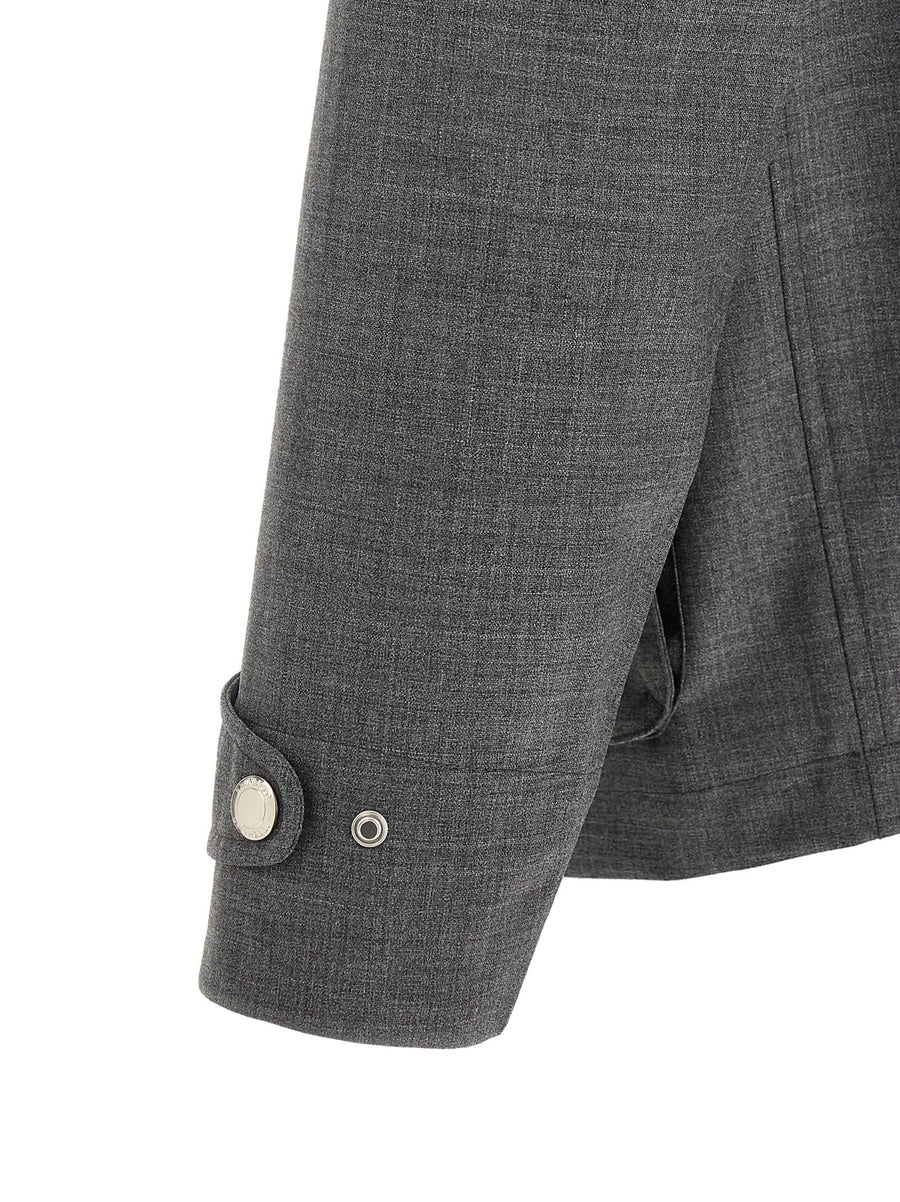 Brunello Cucinelli Field Jacket in Virgin Wool Canvas Gray
