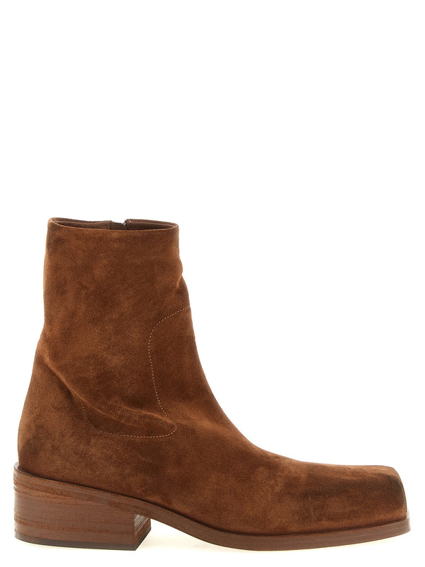 Marsèll Cassello Ankle Boots Brown Calfskin Leather Square Toe