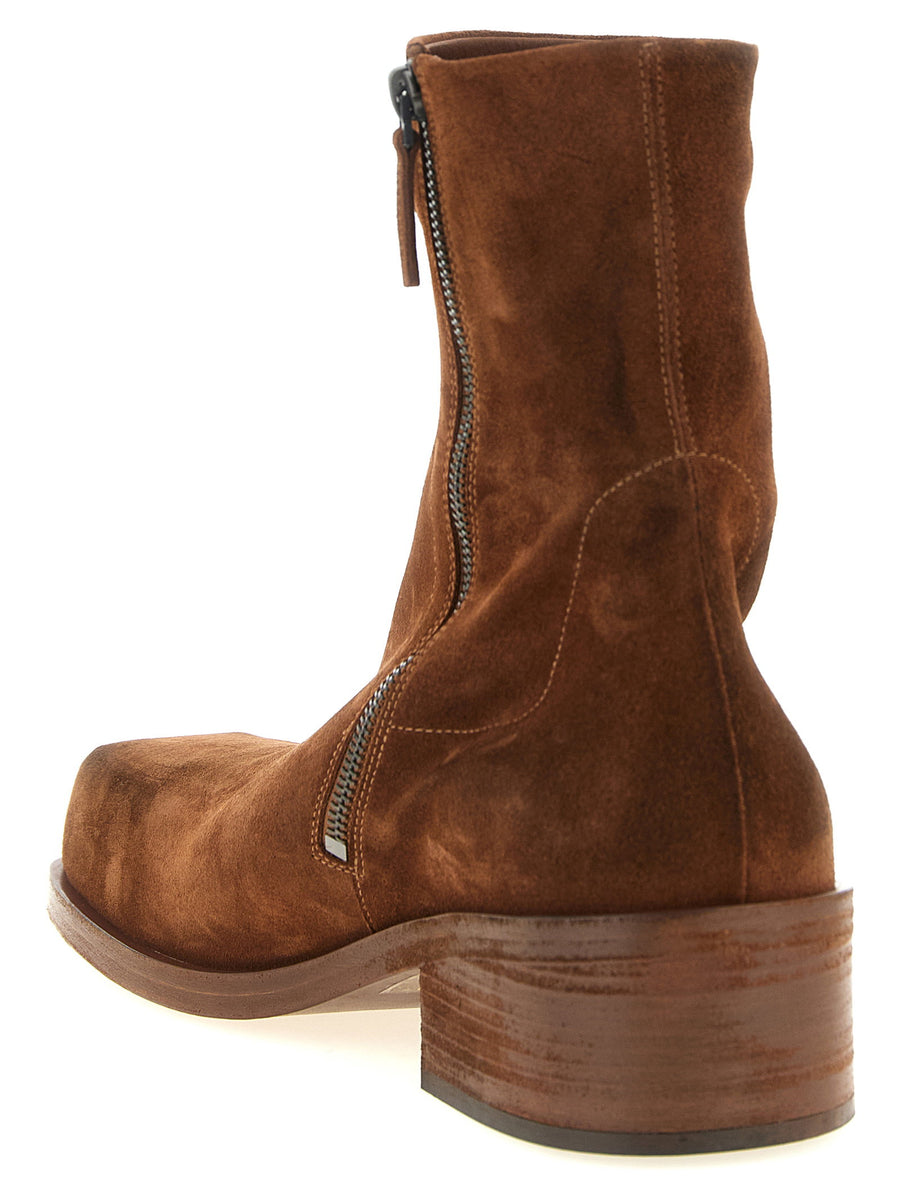 Marsèll Cassello Ankle Boots Brown Calfskin Leather Square Toe