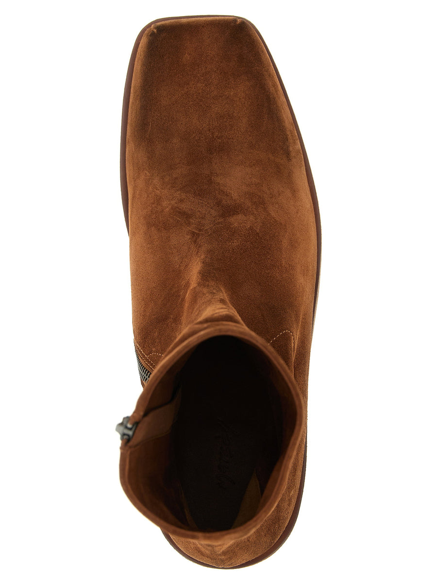 Marsèll Cassello Ankle Boots Brown Calfskin Leather Square Toe