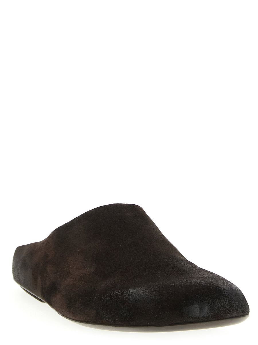 Marsèll Passo Suede Sabots Brown Calfskin Moccasins
