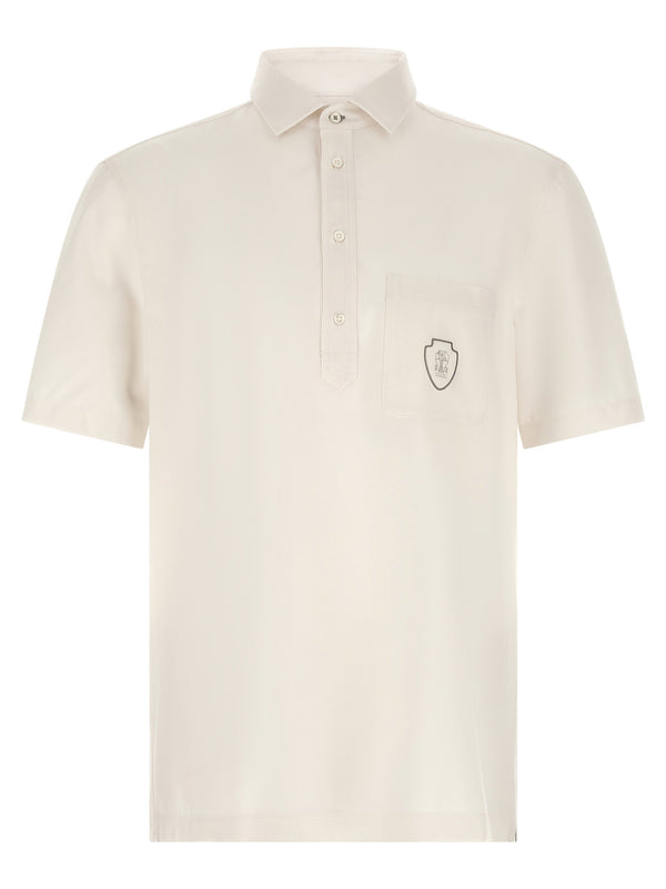 Brunello Cucinelli Heraldic Logo Polo Shirt