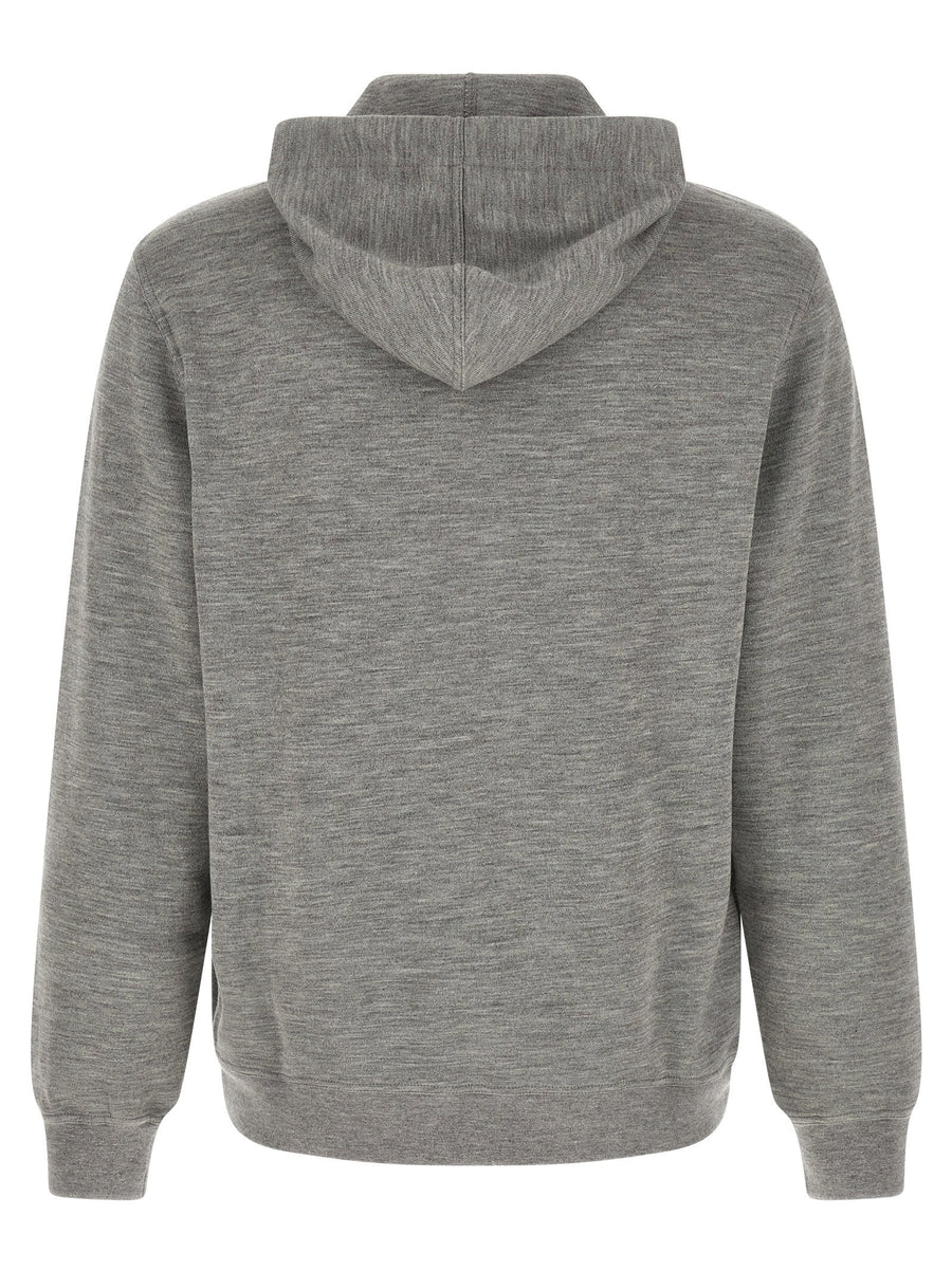 Brunello Cucinelli Gray Mélange Cashmere Silk Hoodie