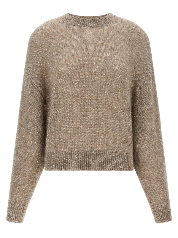 Diamante Sweater Brunello Cucinelli for Women Mohair Alpaca Knit with Micro Sequin Embellishment Oversized Luxe