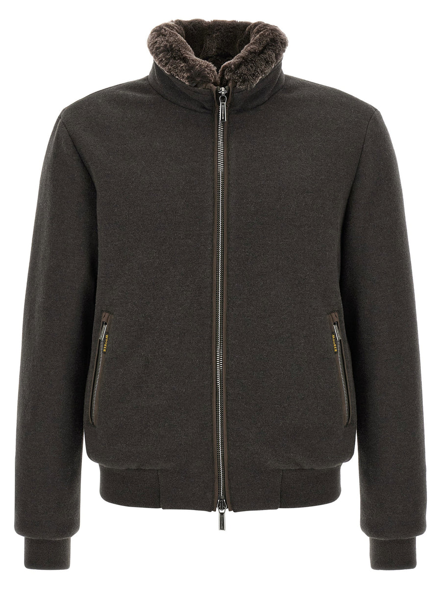 Moorer Bellati MRW Bomber Jacket Acqua Line Water Repellent Wool Cashmere
