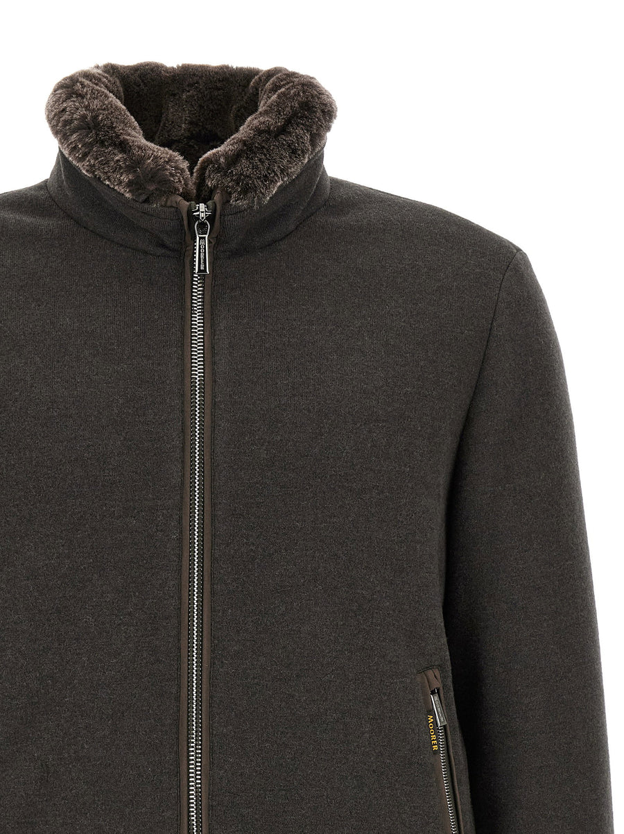 Moorer Bellati MRW Bomber Jacket Acqua Line Water Repellent Wool Cashmere