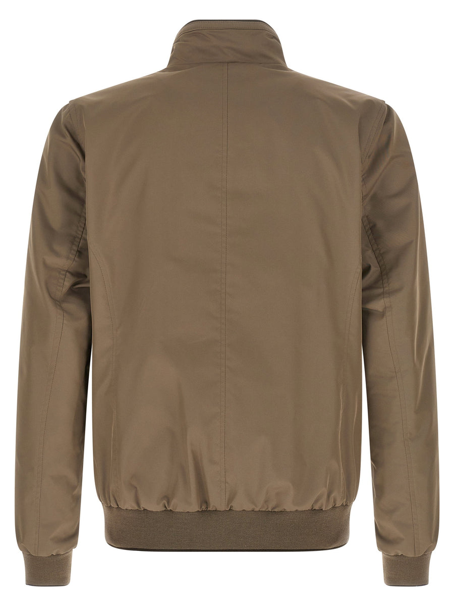 Moorer Manetti-wk Beige Bomber Jacket For Men Weather Ready Water Repellent Finish