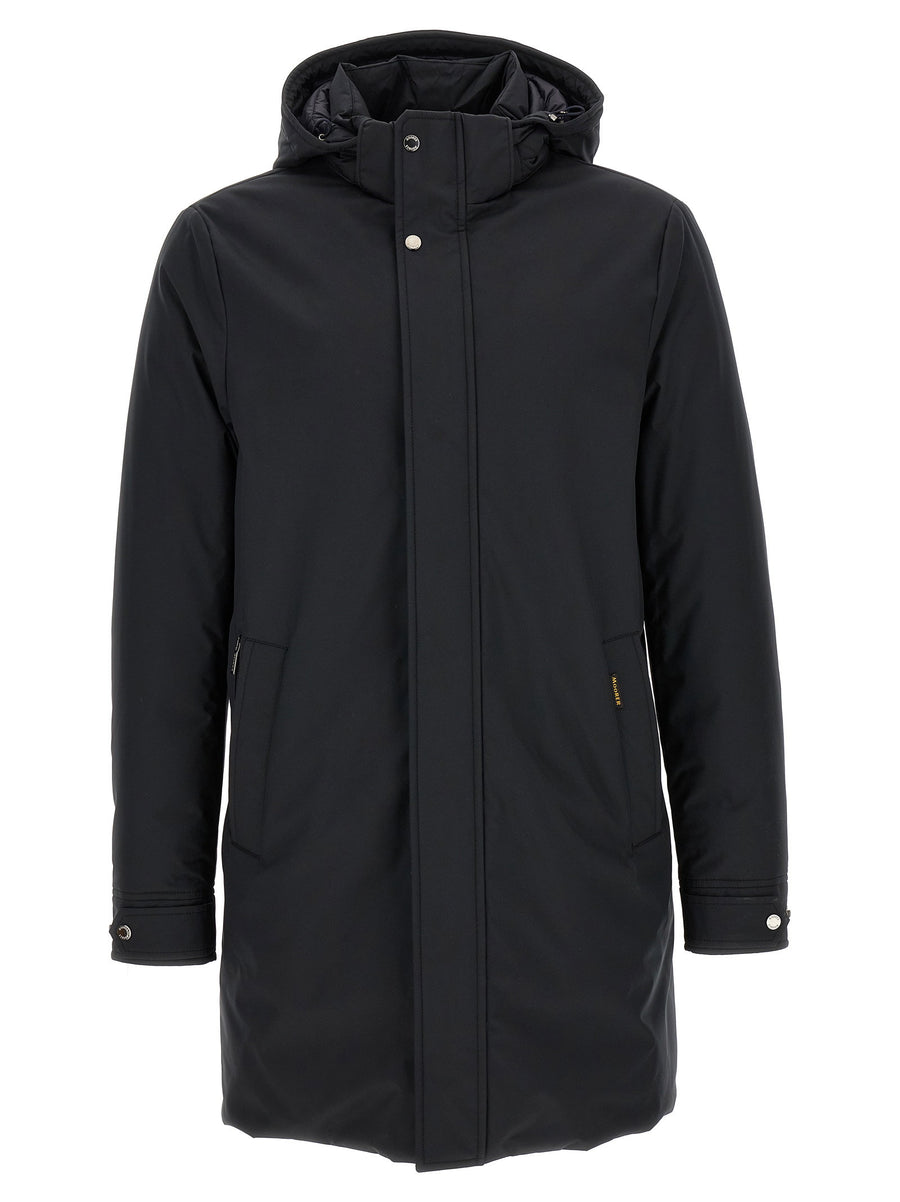 Moorer Vermont Padded Parka Blue Wool Cashmere Blend