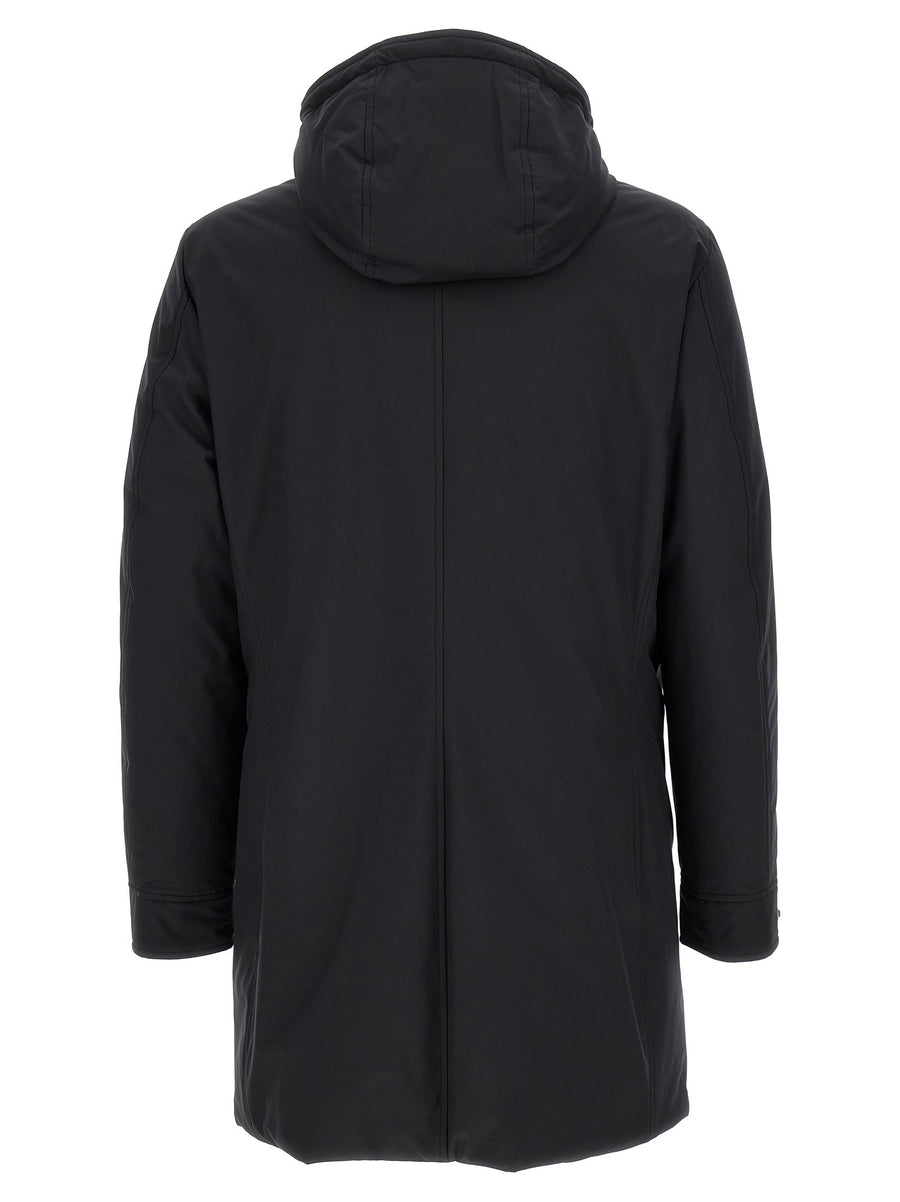Moorer Vermont Padded Parka Blue Wool Cashmere Blend
