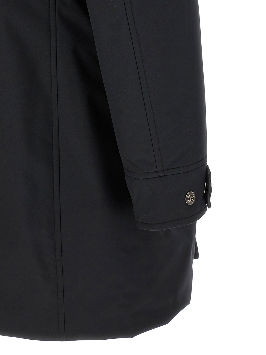 Moorer Vermont Padded Parka Blue Wool Cashmere Blend