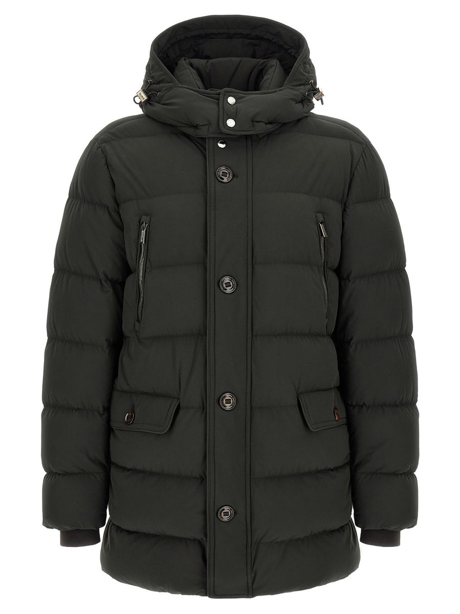 Moorer Gornerkn Down Jacket Forest Green Wool Cashmere Blend