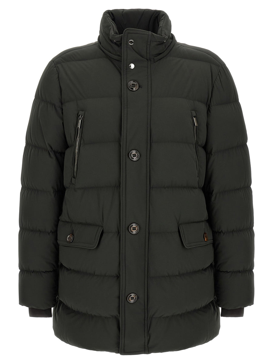 Moorer Gornerkn Down Jacket Forest Green Wool Cashmere Blend