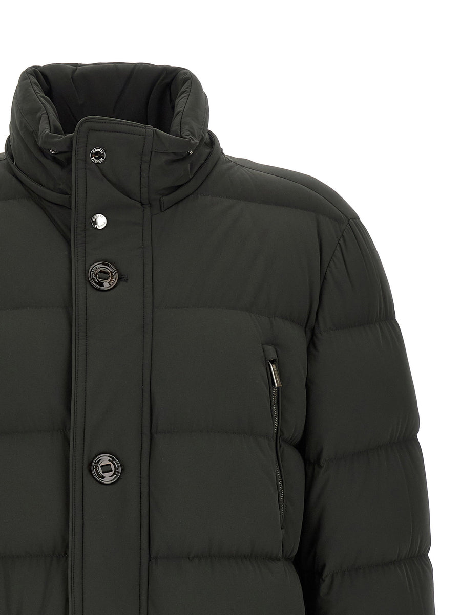 Moorer Gornerkn Down Jacket Forest Green Wool Cashmere Blend