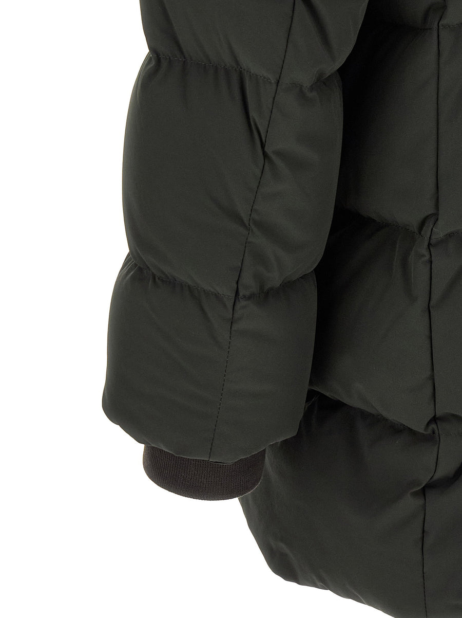 Moorer Gornerkn Down Jacket Forest Green Wool Cashmere Blend