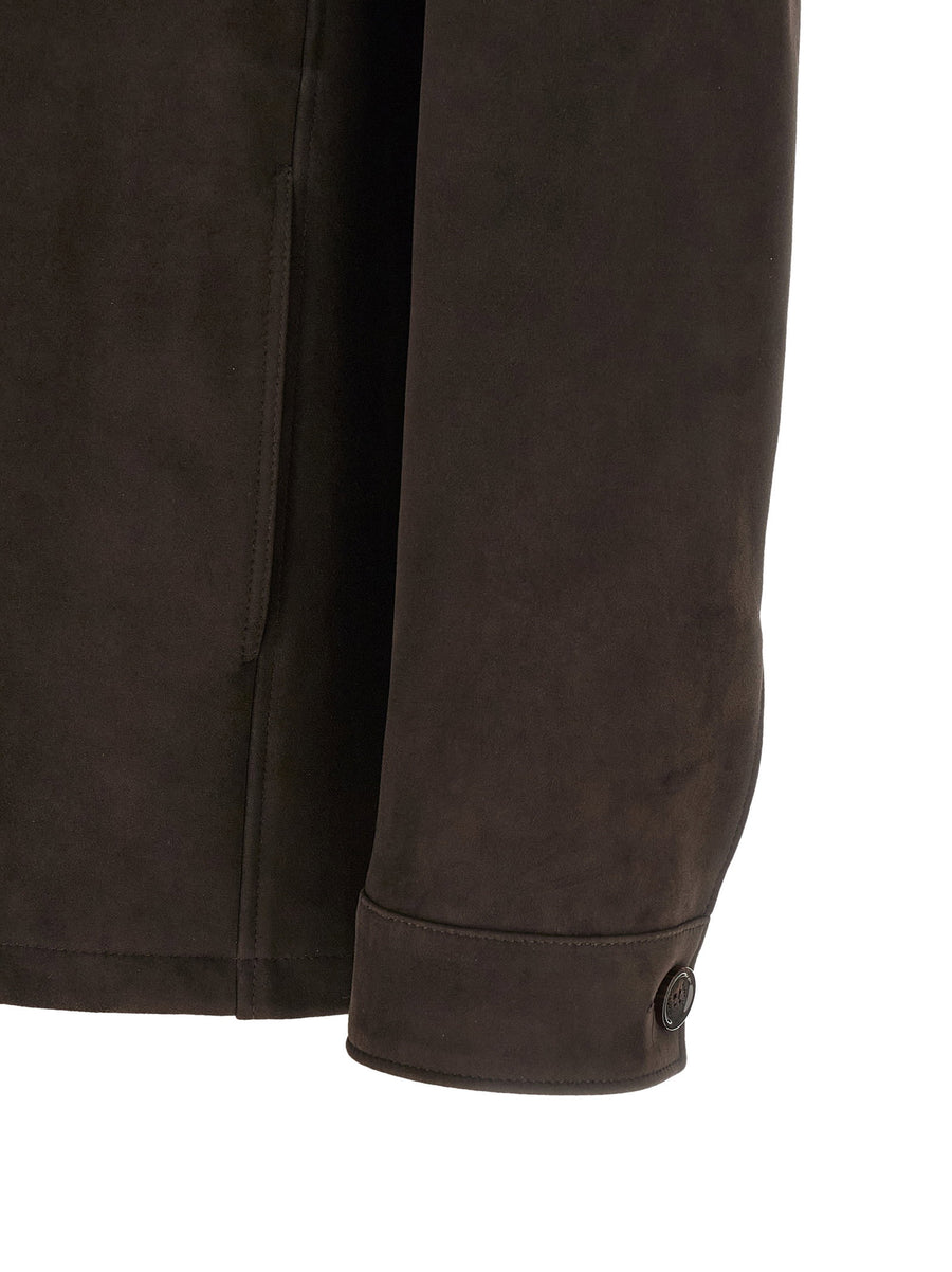 Moorer Klaus Overshirt Luxurious 100 Percent Lamb Leather with Suede Finish Brown for Women