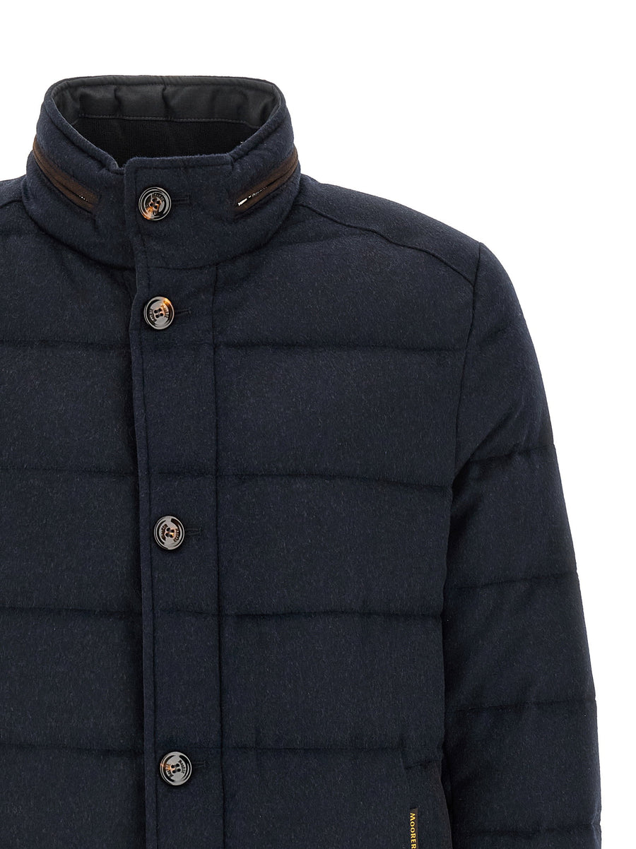 Moorer Nolde-Ls9 Down Jacket Wool Cashmere Blend Blue Luxury Outerwear