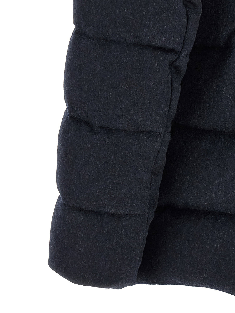 Moorer Nolde-Ls9 Down Jacket Wool Cashmere Blend Blue Luxury Outerwear