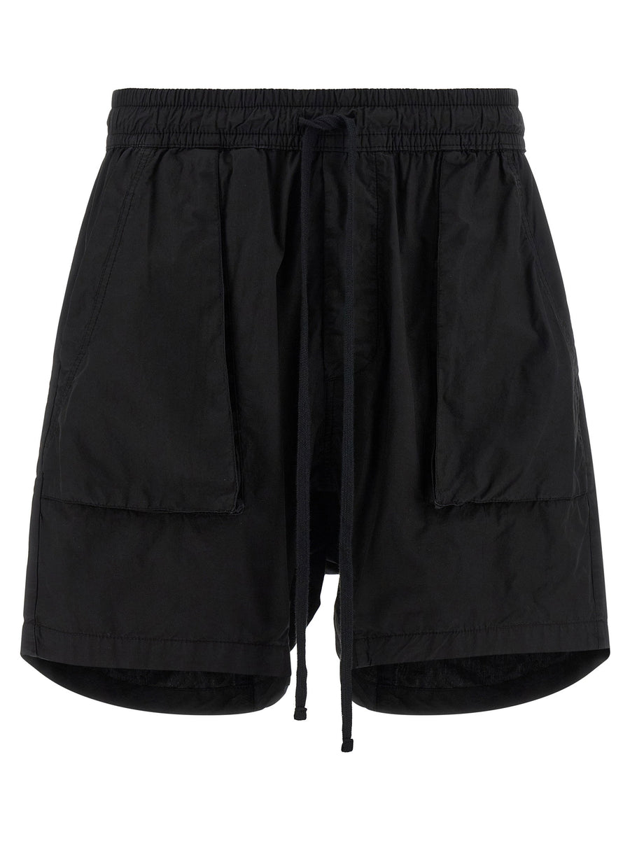 Thom Krom 37 Bermuda Shorts Black Organic Cotton With Elastic Drawstring For Men