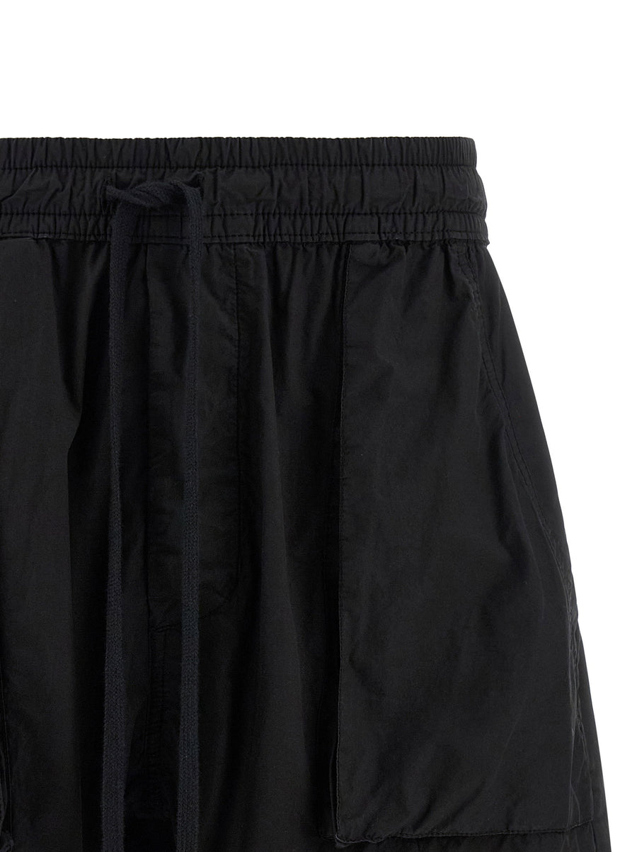 Thom Krom 37 Bermuda Shorts Black Organic Cotton With Elastic Drawstring For Men