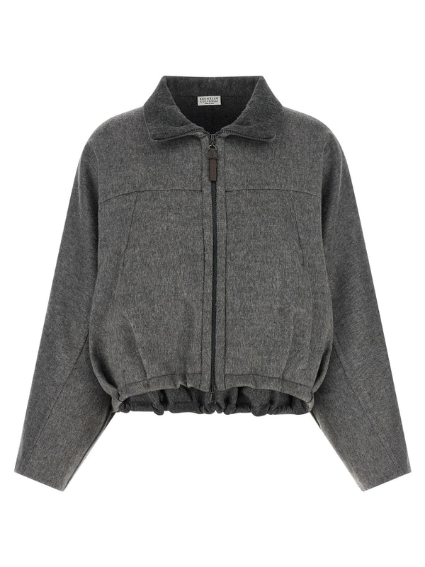 Brunello Cucinelli Shiny Zipper Pull Jacket