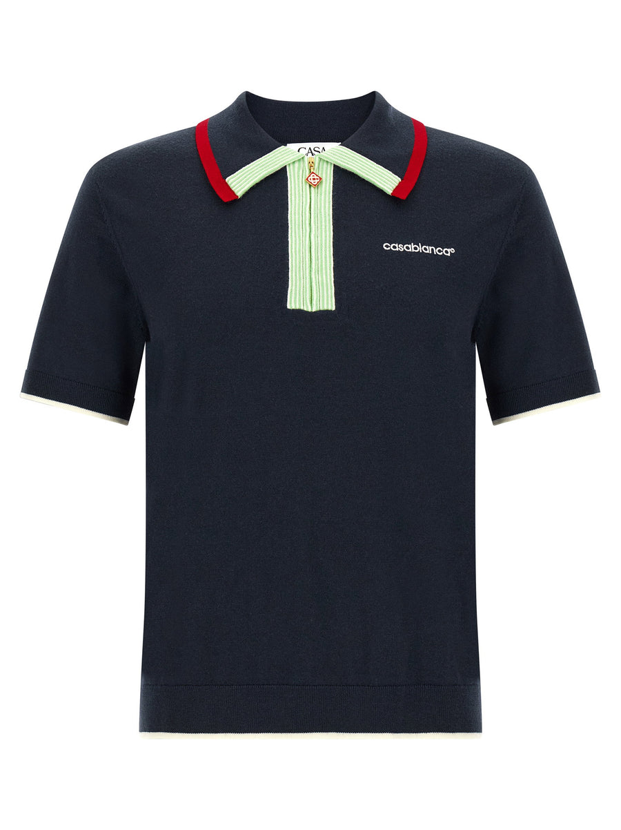 Casablanca Knit Polo Shirt With Zip