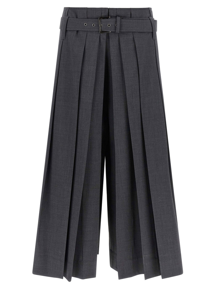 Brunello Cucinelli Gray Women Tailored Pleated Bermuda Shorts Virgin Wool Blend