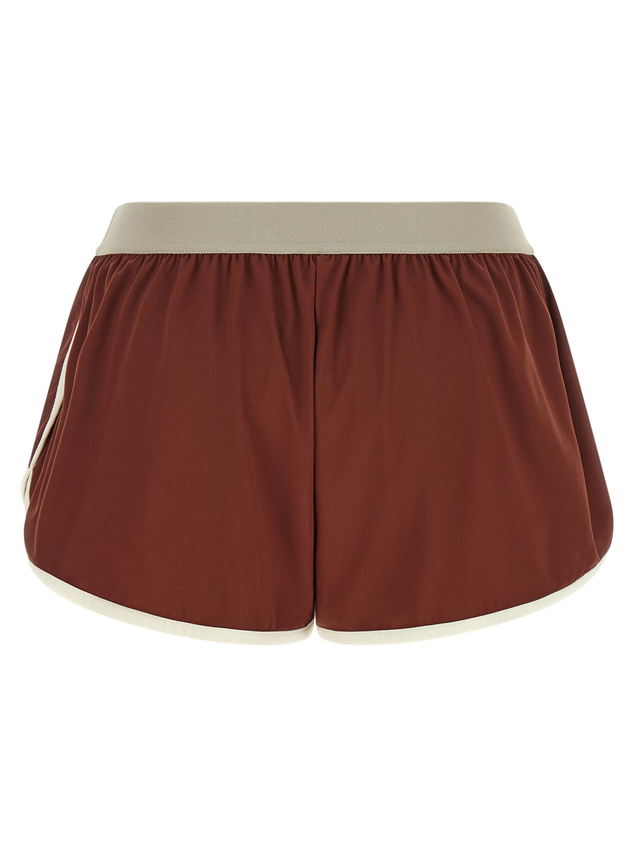 Brunello Cucinelli Techno Jersey Shorts Bordeaux Women