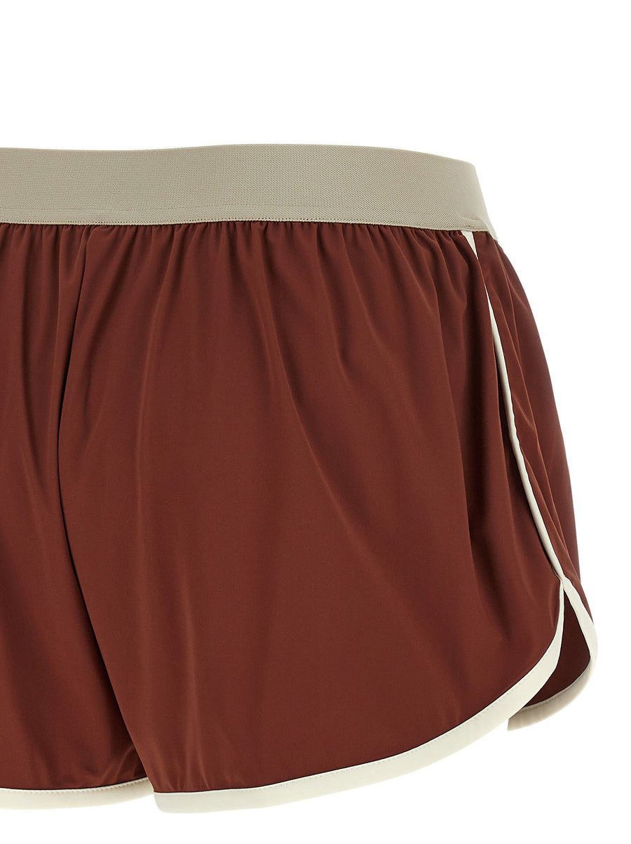 Brunello Cucinelli Techno Jersey Shorts Bordeaux Women