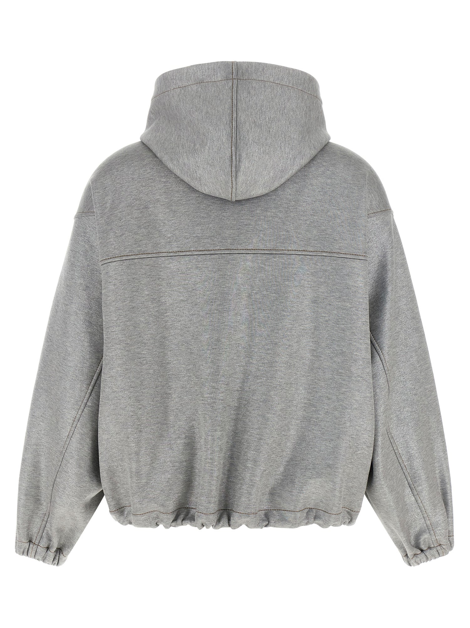 Brunello Cucinelli Shiny Zipper Pull Bomber Jacket