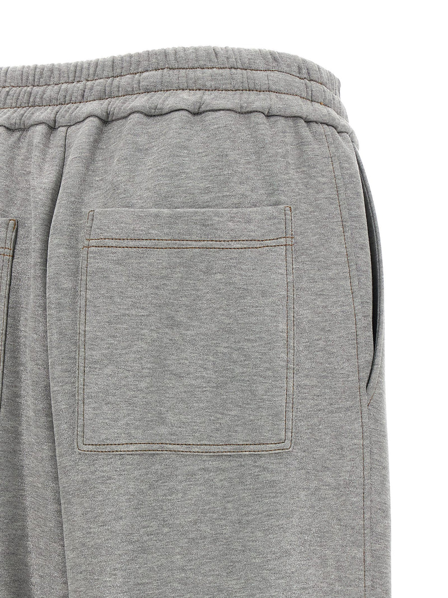 Brunello Cucinelli Sparkling Joggers For Women Luxury Pants With Lamé Thread Mélange Cotton Shine