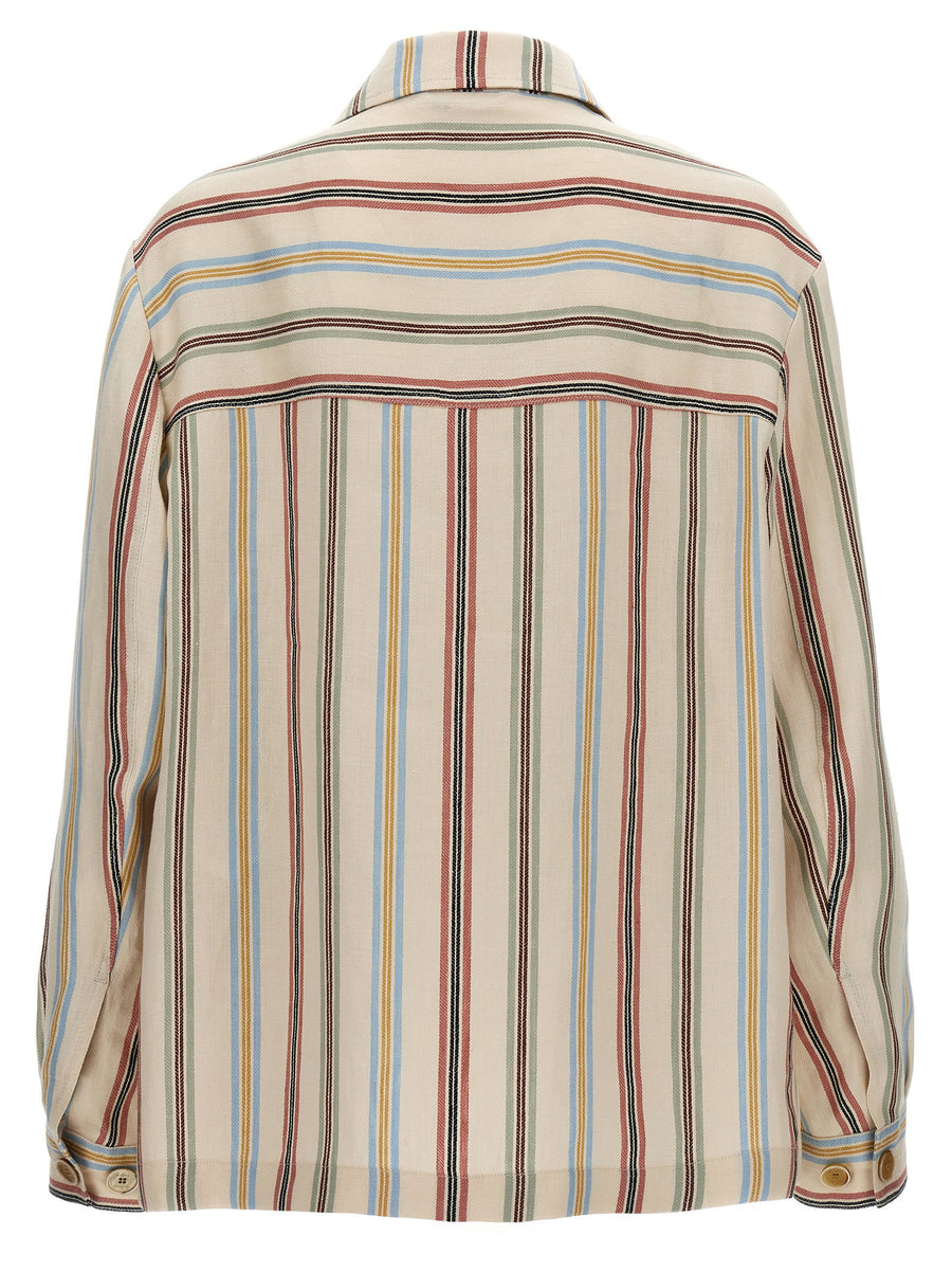 Etro Striped Linen Overshirt For Men Breathable Lightweight Layering With Elegant Multicolor Stripe