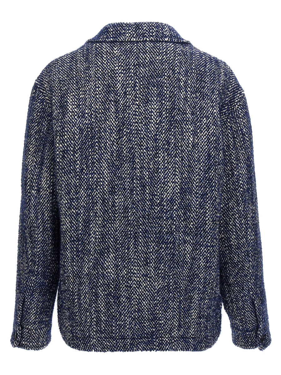 Etro Chevron Wool Jacket For Men Luxurious Warm Quilted Lining Premium Wool Blend