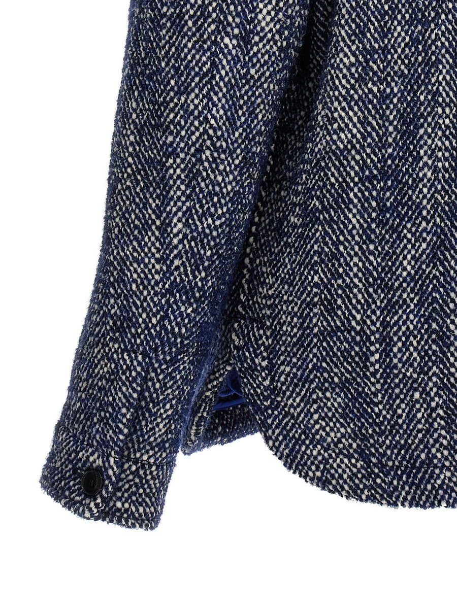 Etro Chevron Wool Jacket For Men Luxurious Warm Quilted Lining Premium Wool Blend