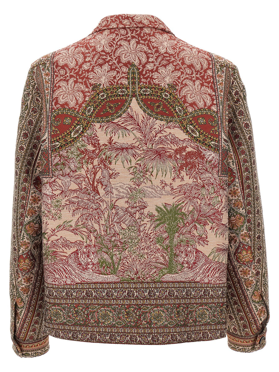 Etro Balmacaan Neck Overshirt Multicolor Print For Men Luxurious Layering Essential Wardrobe