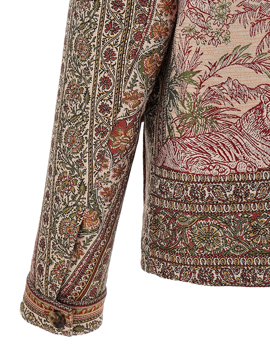 Etro Balmacaan Neck Overshirt Multicolor Print For Men Luxurious Layering Essential Wardrobe