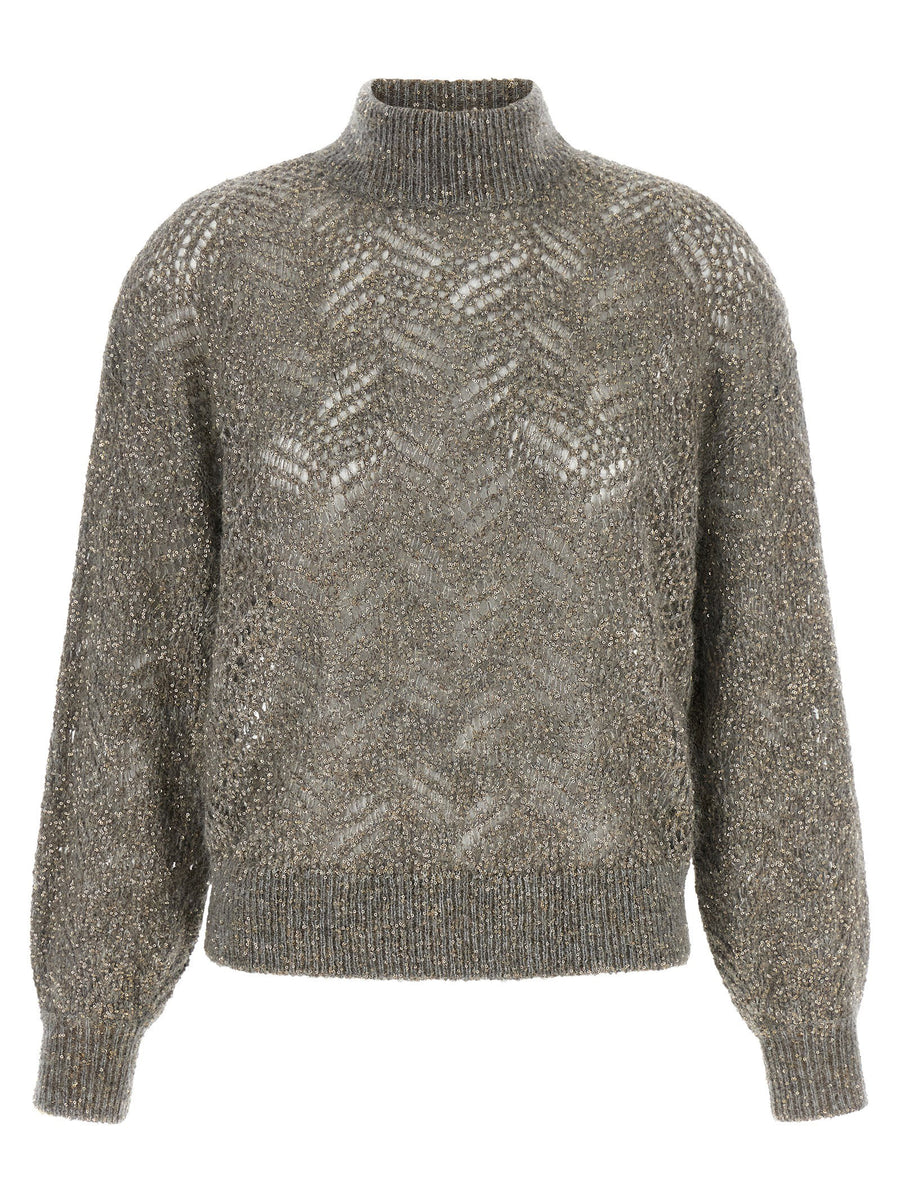 Brunello Cucinelli Dazzling Abstract Leaf Sweater