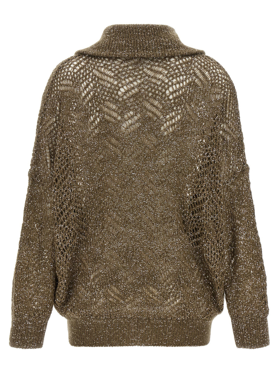 Brunello Cucinelli Dazzling Abstract Leaf Cardigan