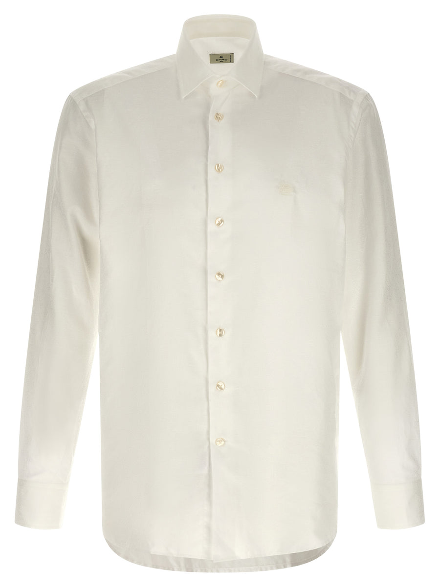 Etro Paisley Shirt For Men Luxury 100 Percent Cotton Jacquard With Pegaso Embroidery Versatile Office To Weekend