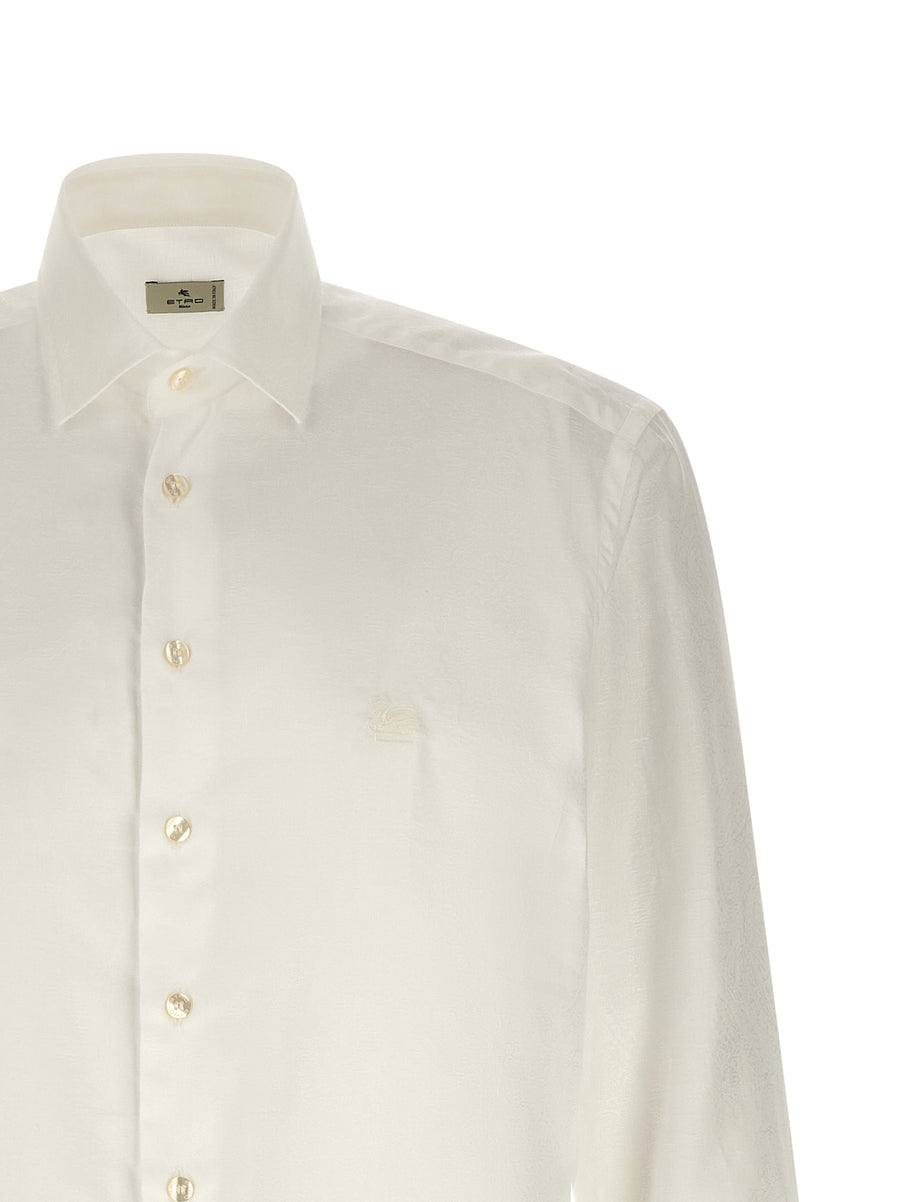 Etro Paisley Shirt For Men Luxury 100 Percent Cotton Jacquard With Pegaso Embroidery Versatile Office To Weekend