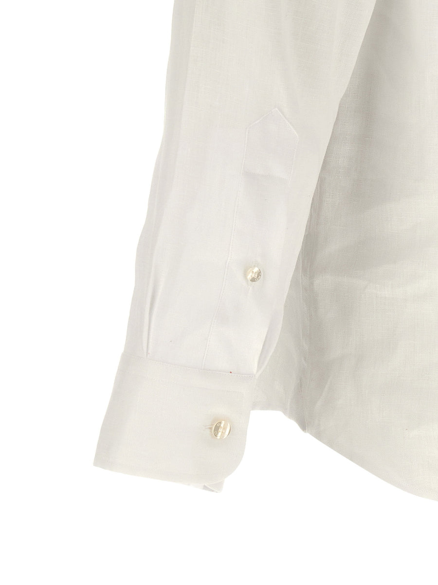 Etro Linen Shirt For Men Breathable 100 Percent Linen With Pegaso Logo Luxury Summer Essential