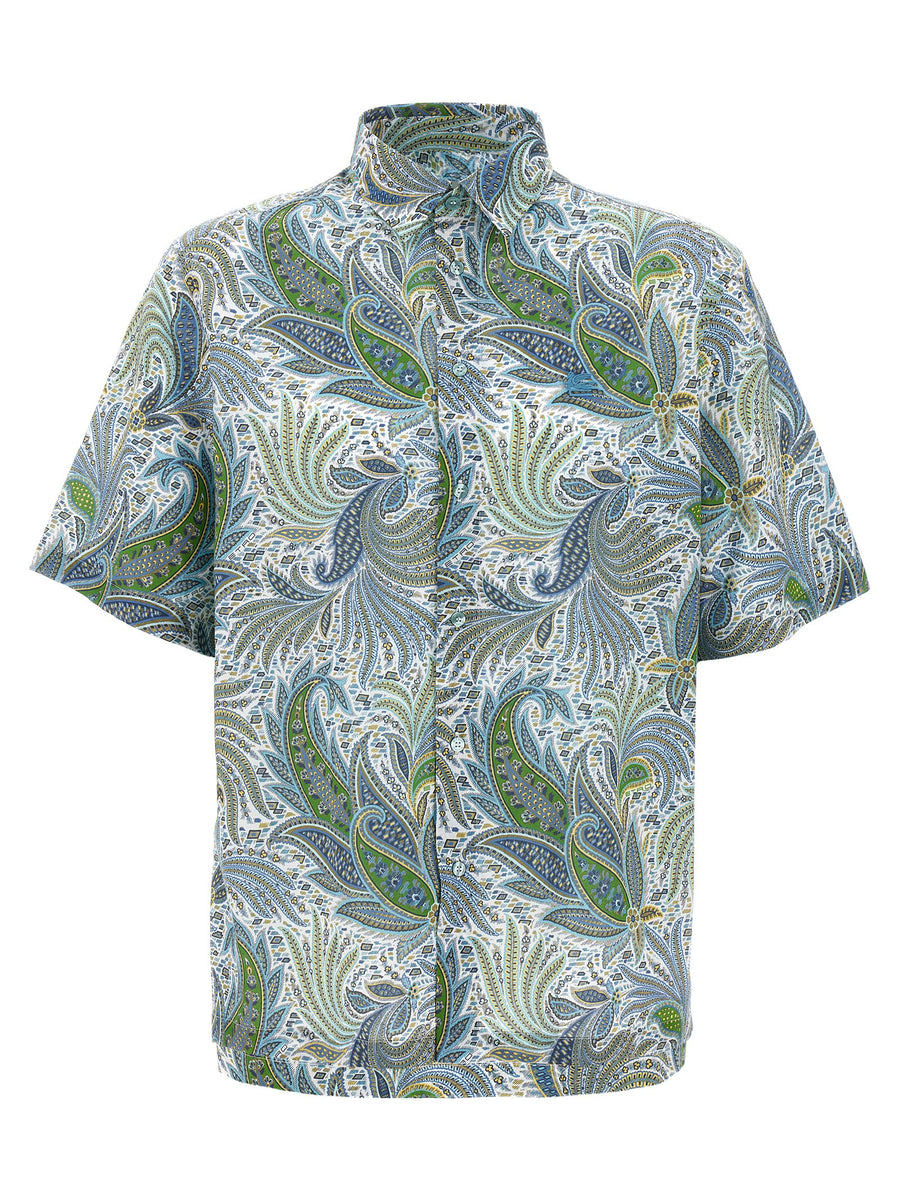 Etro Paisley Floral Shirt For Men, Oversized 100 Percent Cotton With Allover Maxi Print