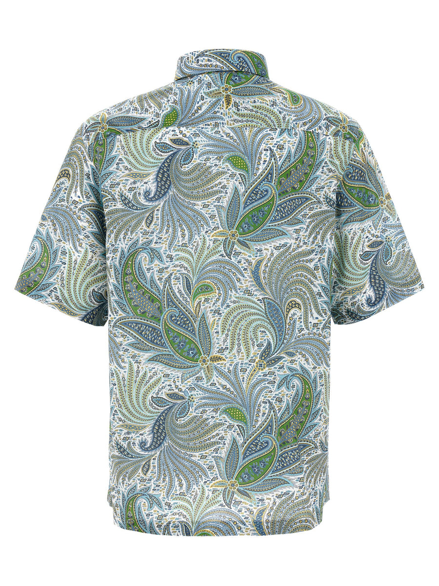 Etro Paisley Floral Shirt For Men, Oversized 100 Percent Cotton With Allover Maxi Print
